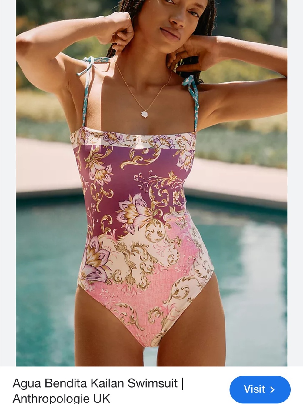Agua Bendita Kids Floral One-Piece Swimsuit - Pink, Purple, Cream